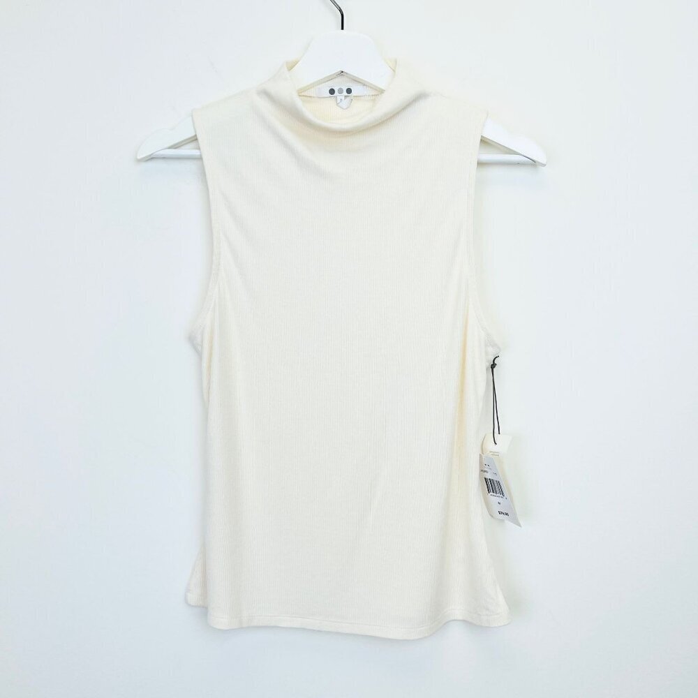 NWT Three Dots Rib Funnel Neck Tank Size M